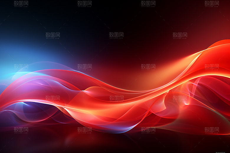 红色光效抽象背景图