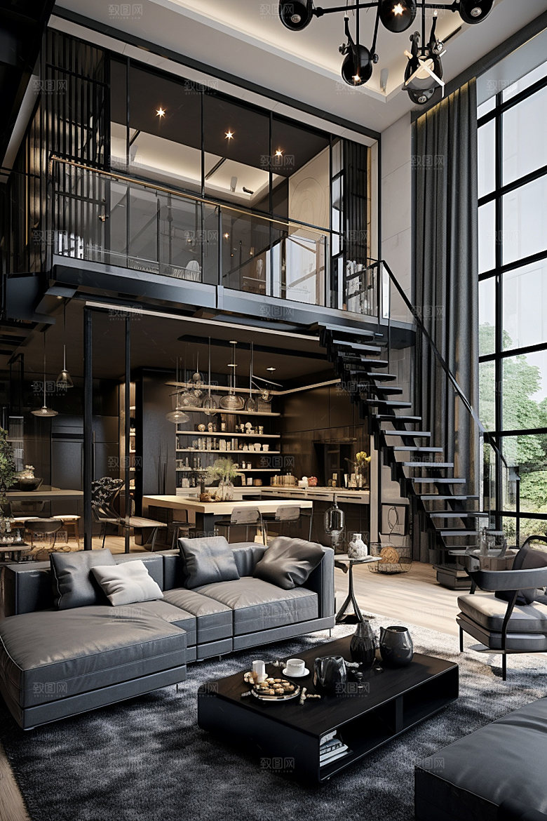 LOFT设计住宅效果图