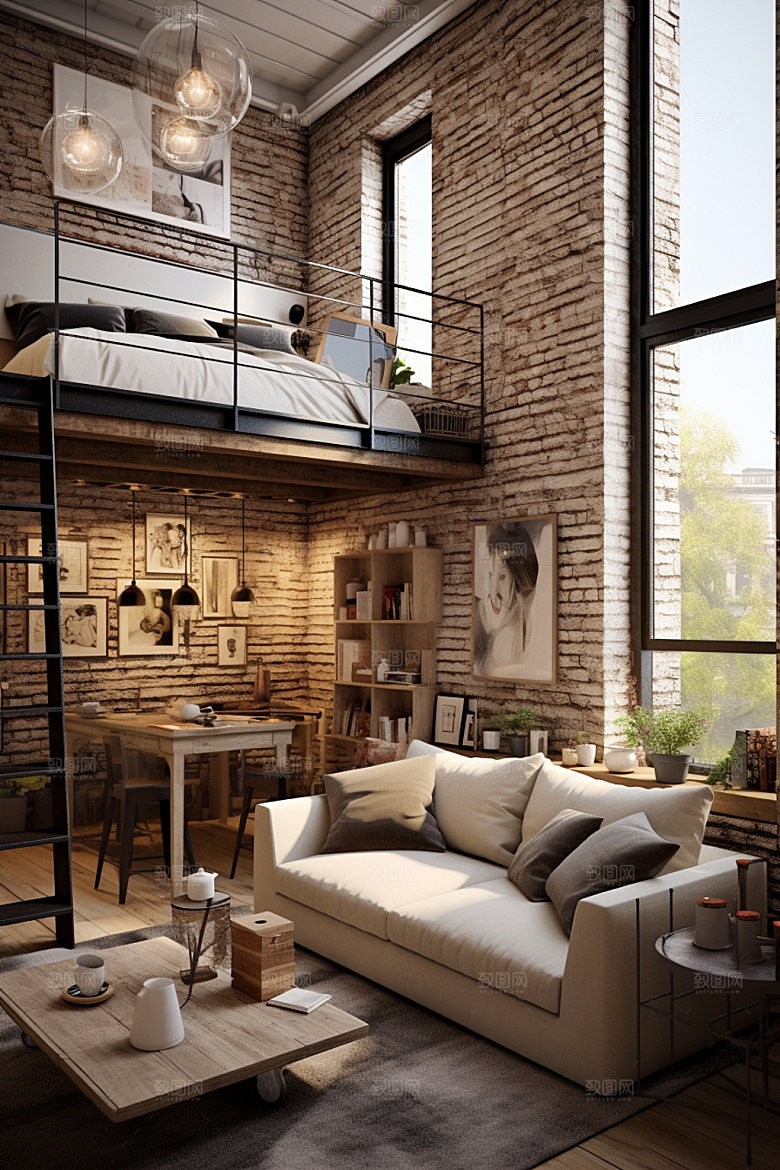 LOFT独居小户型效果图