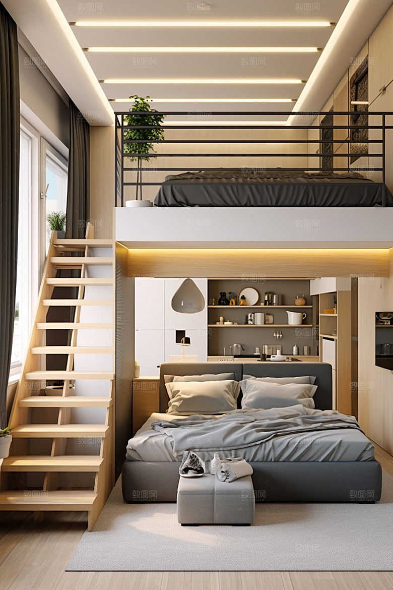 LOFT室内双层效果图