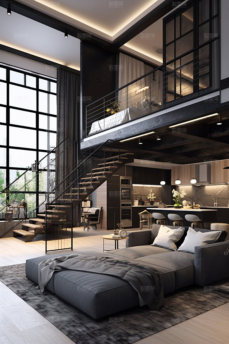 LOFT双层小户型效果图