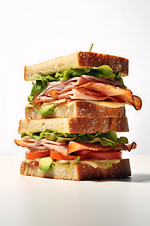 多层三明治美味美食摄影图