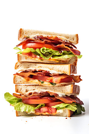 多层三明治西餐快餐摄影图