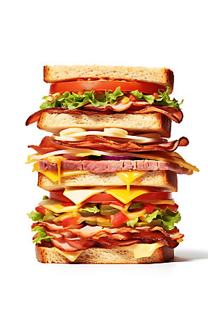 多层三明治美食美味摄影图