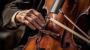 大提琴音乐家演奏会摄影图