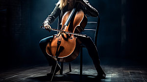 大提琴音乐家音乐会摄影图