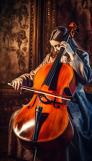 大提琴演奏会演奏摄影图