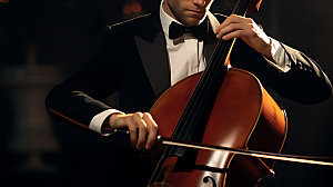 大提琴演奏表演摄影图