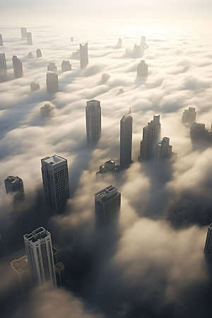 大雾自然气候城市摄影图