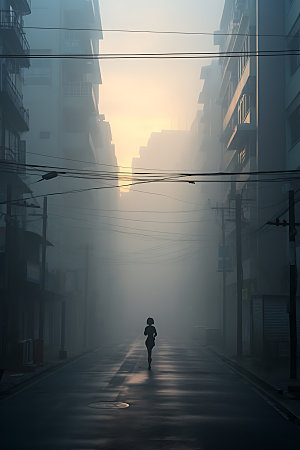 大雾迷雾自然气候摄影图
