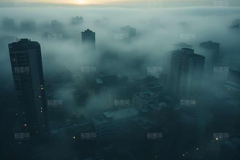 大雾雾都迷雾摄影图