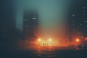 大雾雾霾迷雾摄影图
