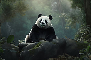 大熊猫高清保护动物摄影图