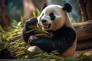 大熊猫萌野生动物摄影图