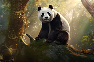 大熊猫可爱保护动物摄影图