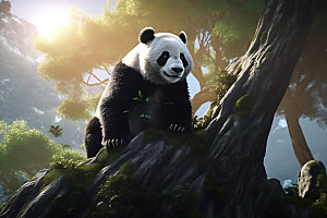 大熊猫野生动物自然摄影图