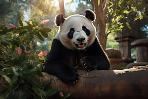 大熊猫野生动物萌摄影图