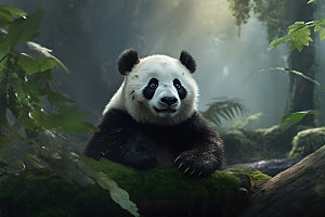大熊猫野生动物国宝摄影图