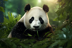 大熊猫保护动物可爱摄影图