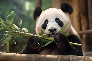 大熊猫野生动物自然摄影图