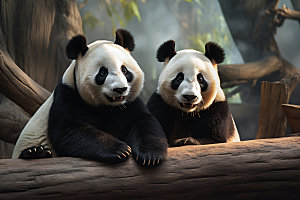 大熊猫萌可爱摄影图