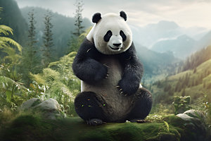 大熊猫萌自然摄影图