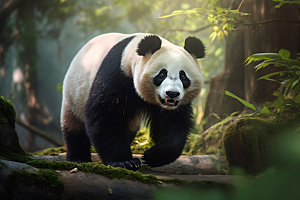 大熊猫国宝保护动物摄影图