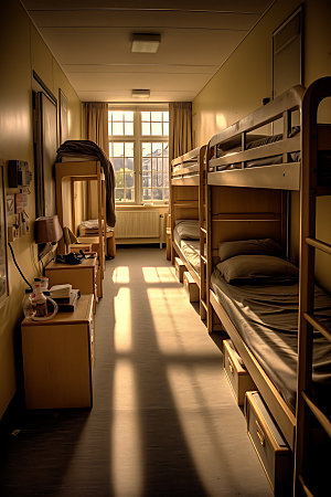 学生宿舍校园生活寝室摄影图
