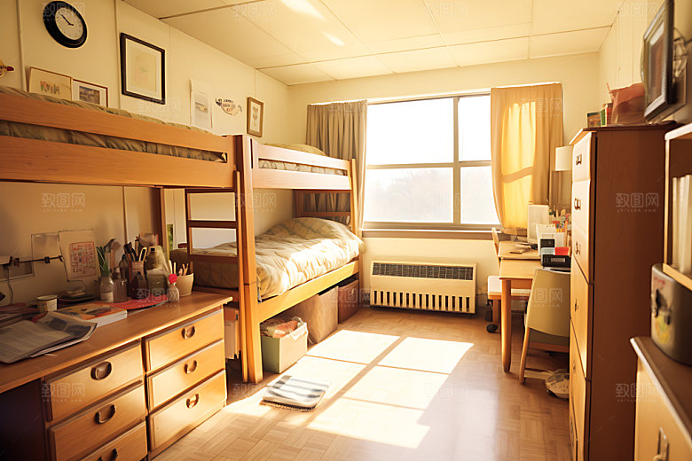 学生宿舍多人间室内摄影图