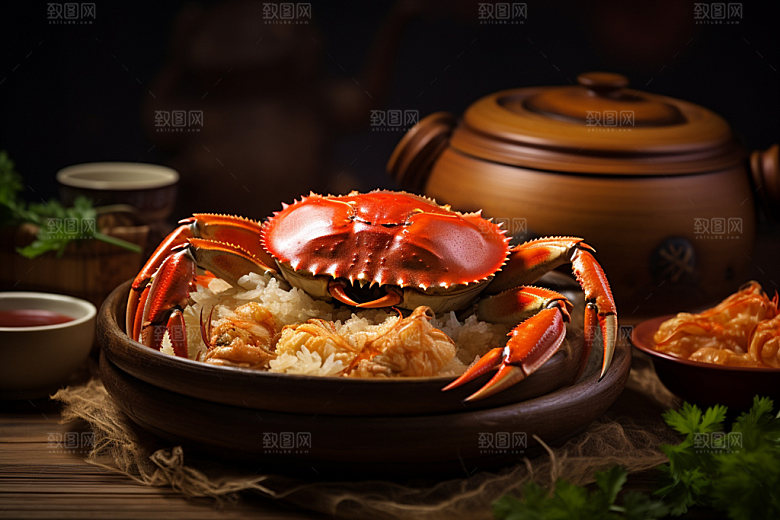大闸蟹美味美食摄影图