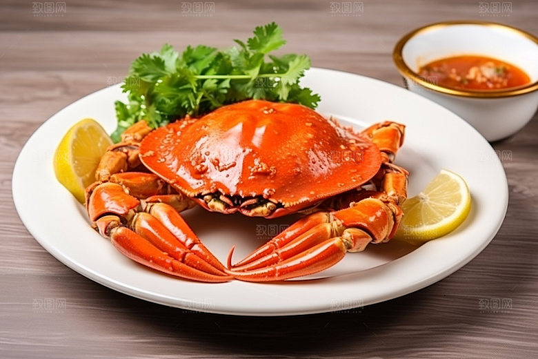 大闸蟹美食帝王蟹摄影图