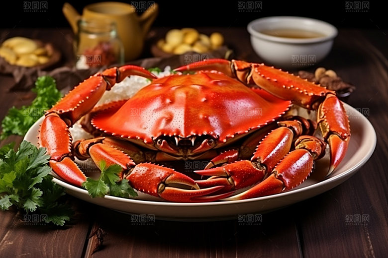大闸蟹美食美味摄影图