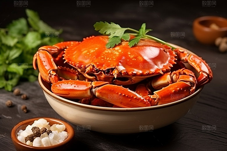 大闸蟹秋季美食摄影图