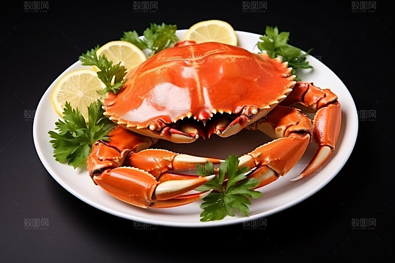 大闸蟹美食秋日摄影图