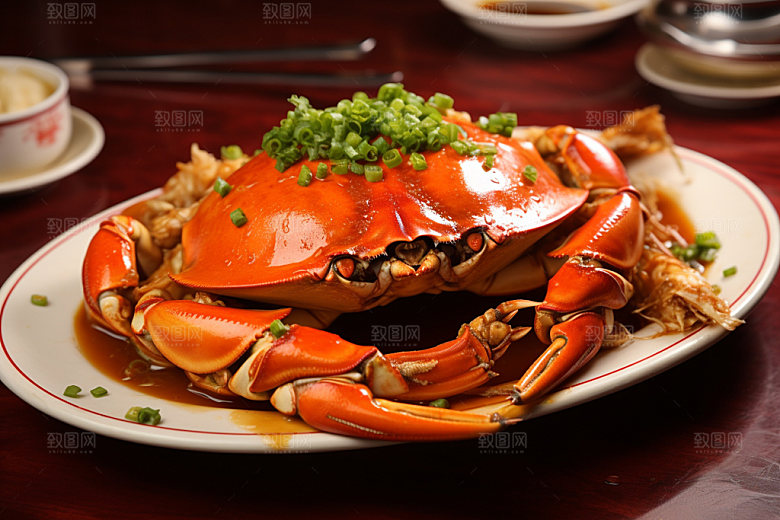 大闸蟹秋日美食摄影图