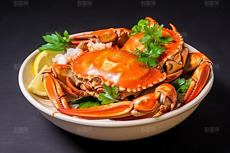 大闸蟹美食河鲜摄影图