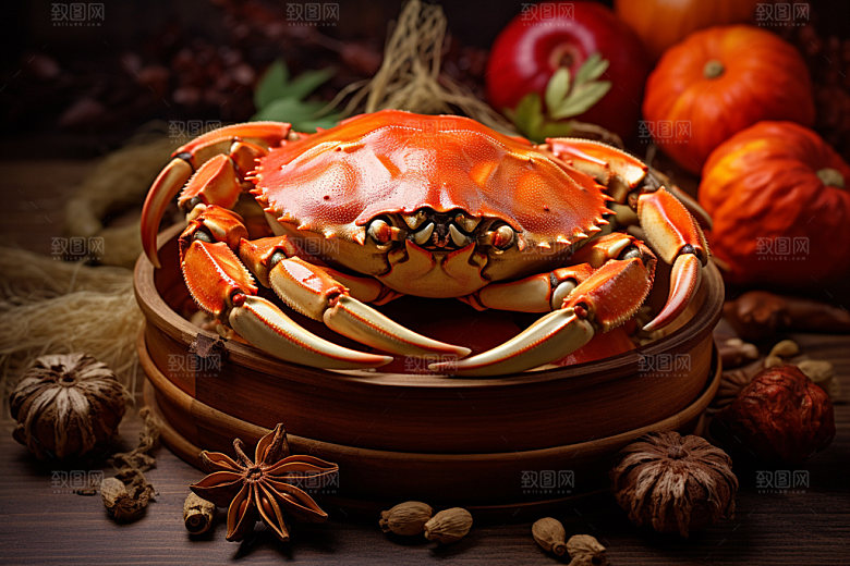 大闸蟹美食美味摄影图