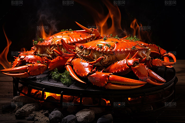 大闸蟹美食海鲜摄影图