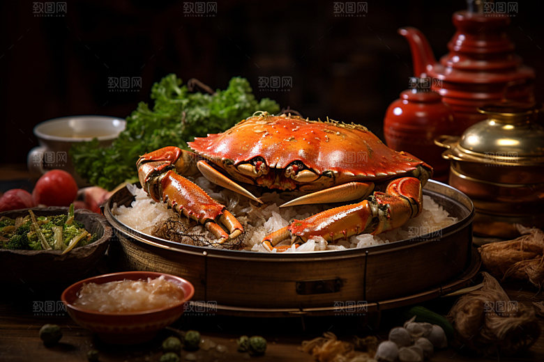 大闸蟹海鲜螃蟹摄影图