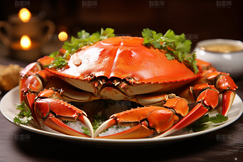 大闸蟹美食海鲜摄影图