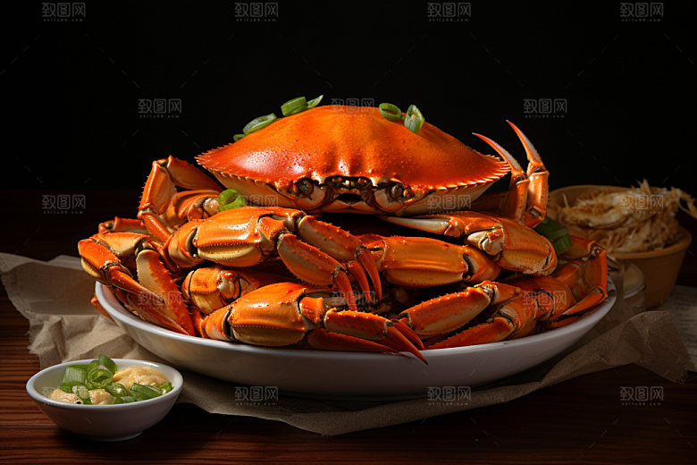 大闸蟹秋季海鲜摄影图