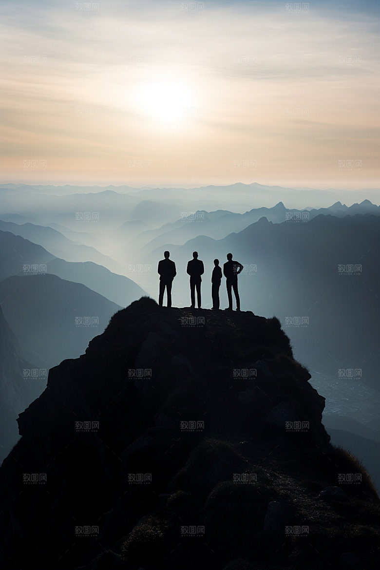 登山登顶爬山摄影图
