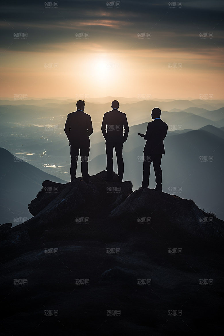 登山鸟瞰企业文化摄影图