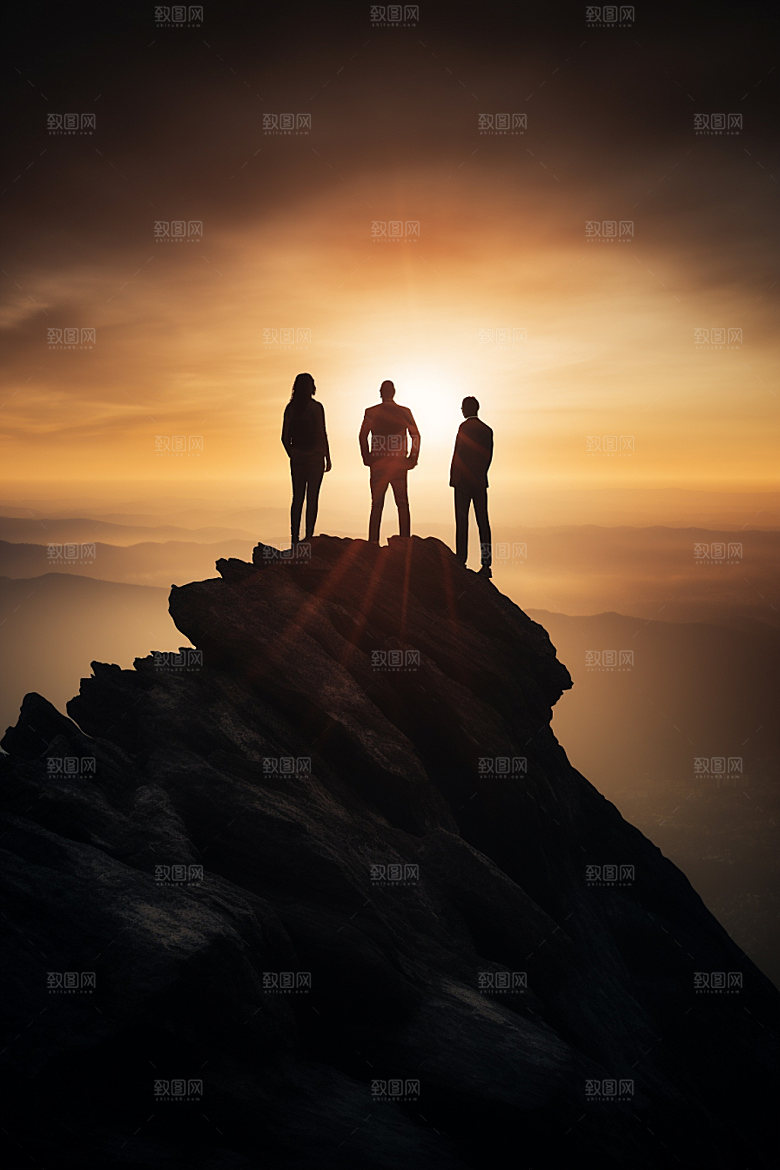 登山登顶拼搏摄影图