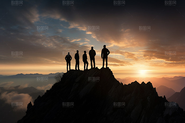 登山努力爬山摄影图