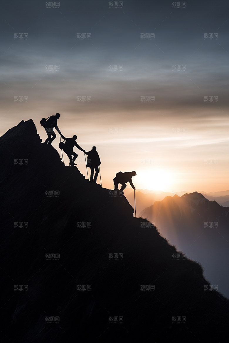 登山爬山企业文化摄影图