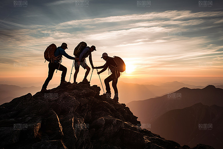 登山爬山企业文化摄影图