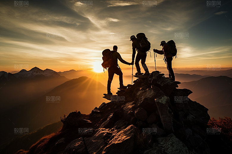 登山企业文化拼搏摄影图