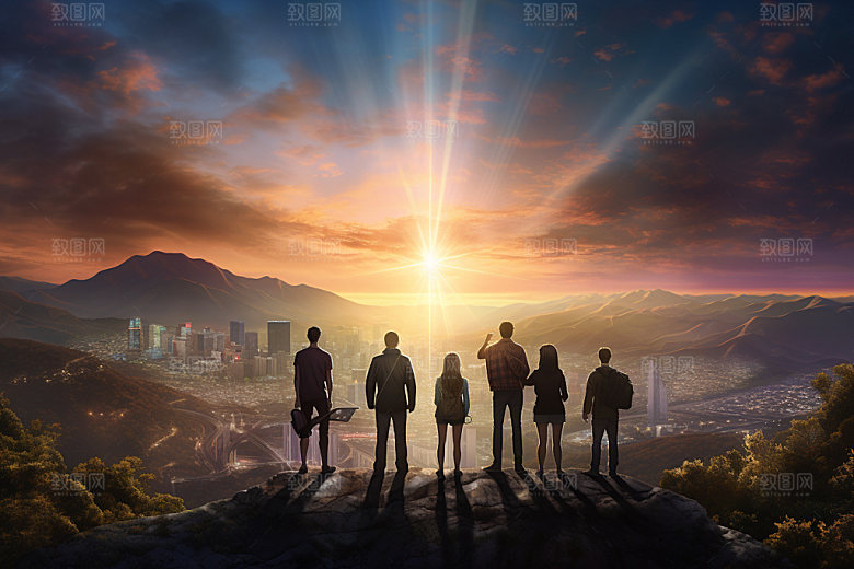 登山努力企业文化摄影图