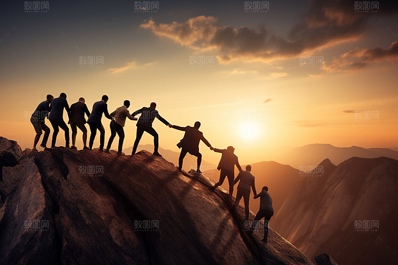 登山爬山企业文化摄影图